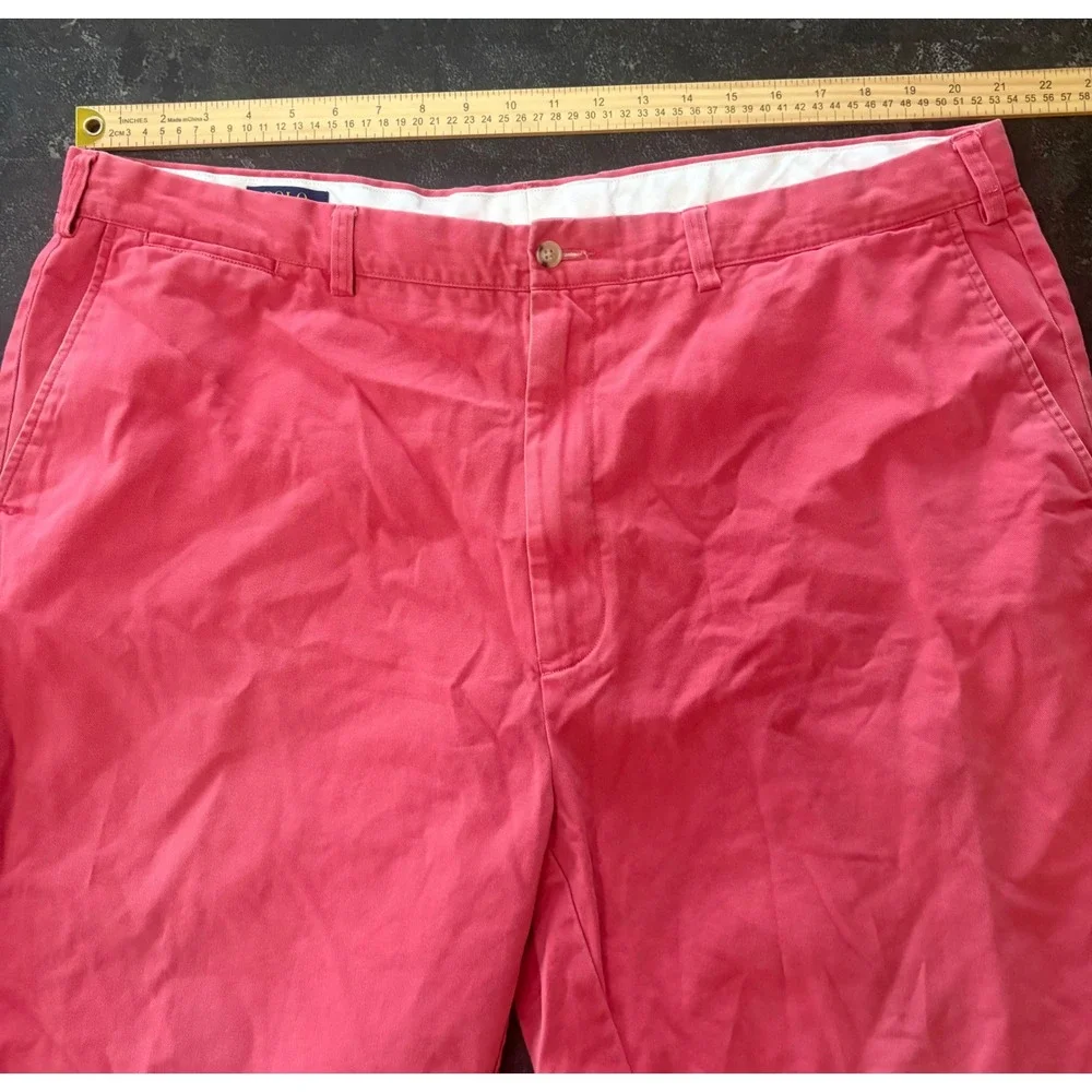 Vtg Polo Ralph Lauren Men Chino Short Salmon Pink Coral Red Size 42 Cotton Twill